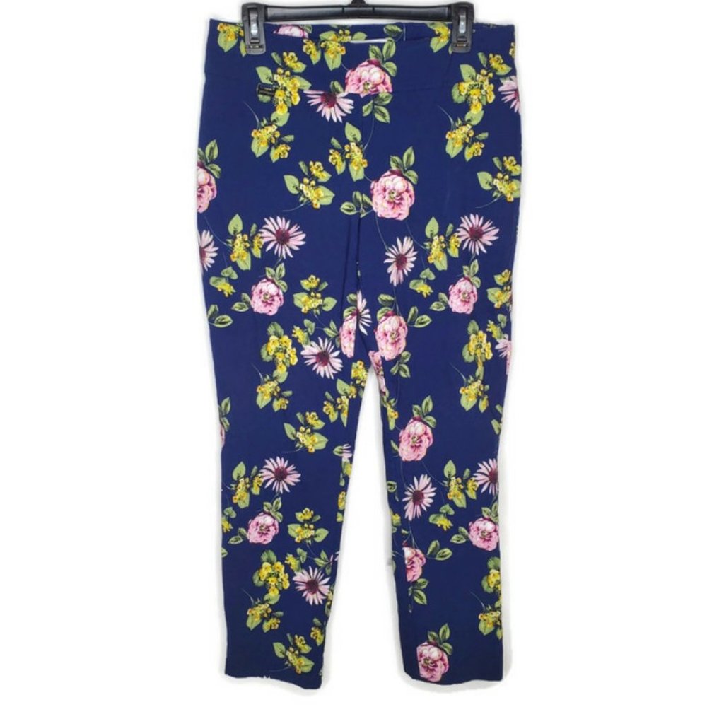 Peck & Peck Blue Floral Pants Size 12